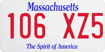 MA license plate 106XZ5