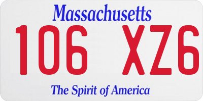 MA license plate 106XZ6