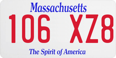 MA license plate 106XZ8
