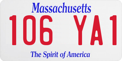 MA license plate 106YA1