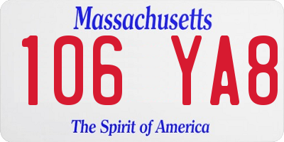 MA license plate 106YA8