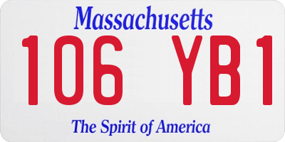 MA license plate 106YB1