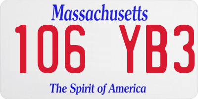 MA license plate 106YB3