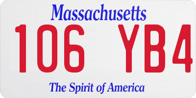 MA license plate 106YB4
