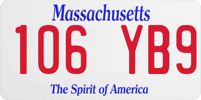 MA license plate 106YB9