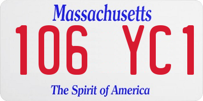 MA license plate 106YC1