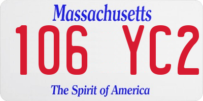 MA license plate 106YC2