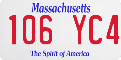 MA license plate 106YC4