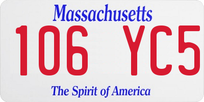 MA license plate 106YC5