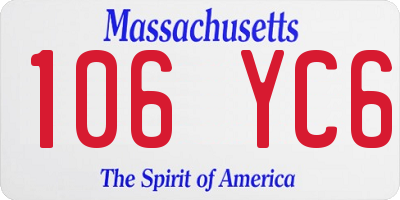 MA license plate 106YC6