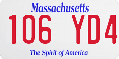 MA license plate 106YD4