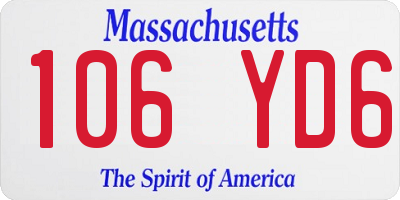 MA license plate 106YD6
