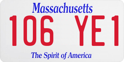 MA license plate 106YE1