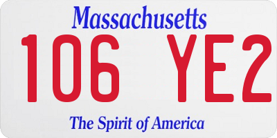 MA license plate 106YE2