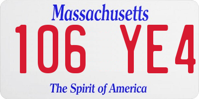 MA license plate 106YE4