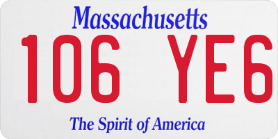 MA license plate 106YE6