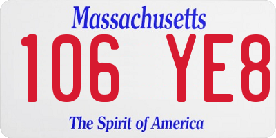 MA license plate 106YE8