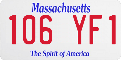 MA license plate 106YF1