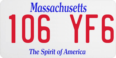 MA license plate 106YF6