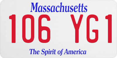 MA license plate 106YG1