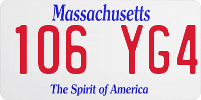 MA license plate 106YG4