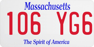 MA license plate 106YG6