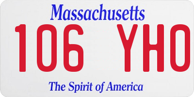 MA license plate 106YH0