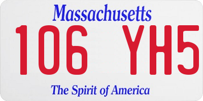 MA license plate 106YH5