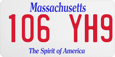 MA license plate 106YH9