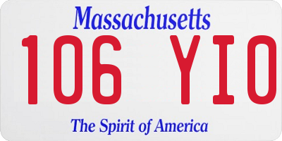 MA license plate 106YI0