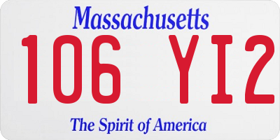 MA license plate 106YI2
