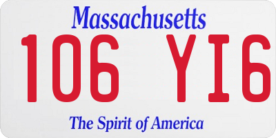 MA license plate 106YI6