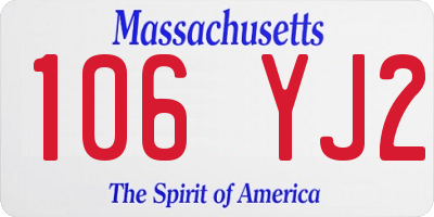 MA license plate 106YJ2