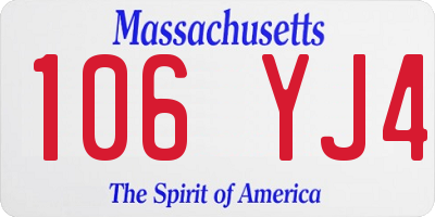 MA license plate 106YJ4