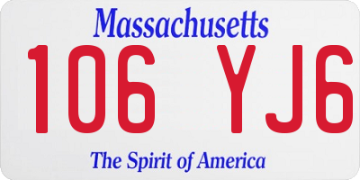 MA license plate 106YJ6
