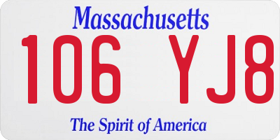 MA license plate 106YJ8