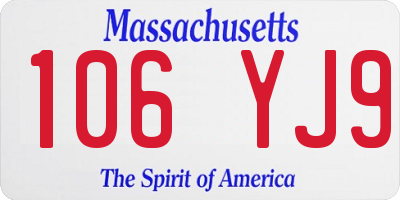 MA license plate 106YJ9