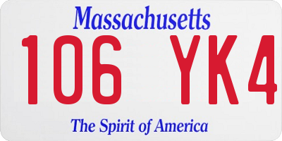 MA license plate 106YK4