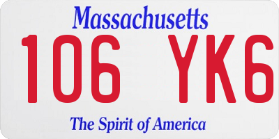 MA license plate 106YK6
