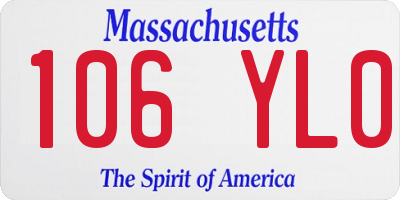 MA license plate 106YL0