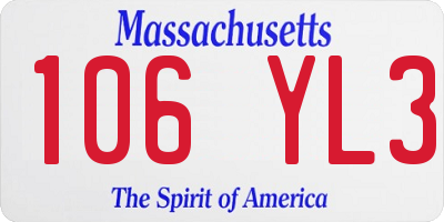 MA license plate 106YL3