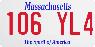 MA license plate 106YL4