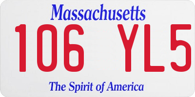 MA license plate 106YL5