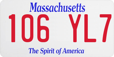 MA license plate 106YL7