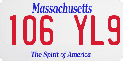 MA license plate 106YL9
