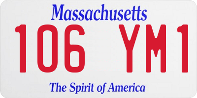 MA license plate 106YM1