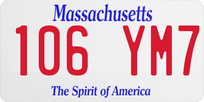 MA license plate 106YM7