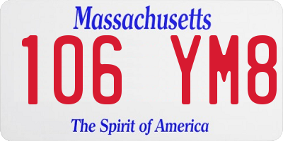 MA license plate 106YM8
