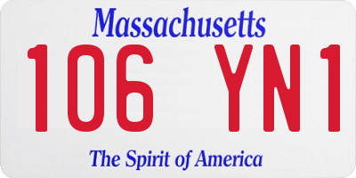 MA license plate 106YN1