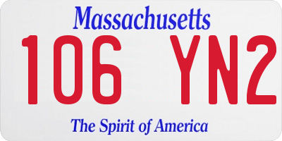 MA license plate 106YN2